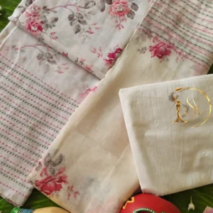 Floral Printed Fabric with Elegant Detailing