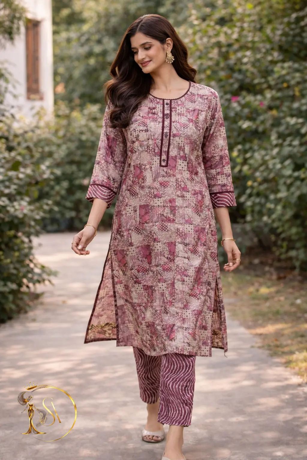 Printed Pink Kurta Set