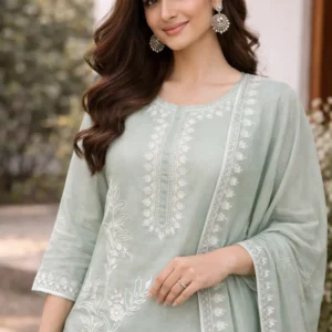 Mint Green Embroidered Kurta Set
