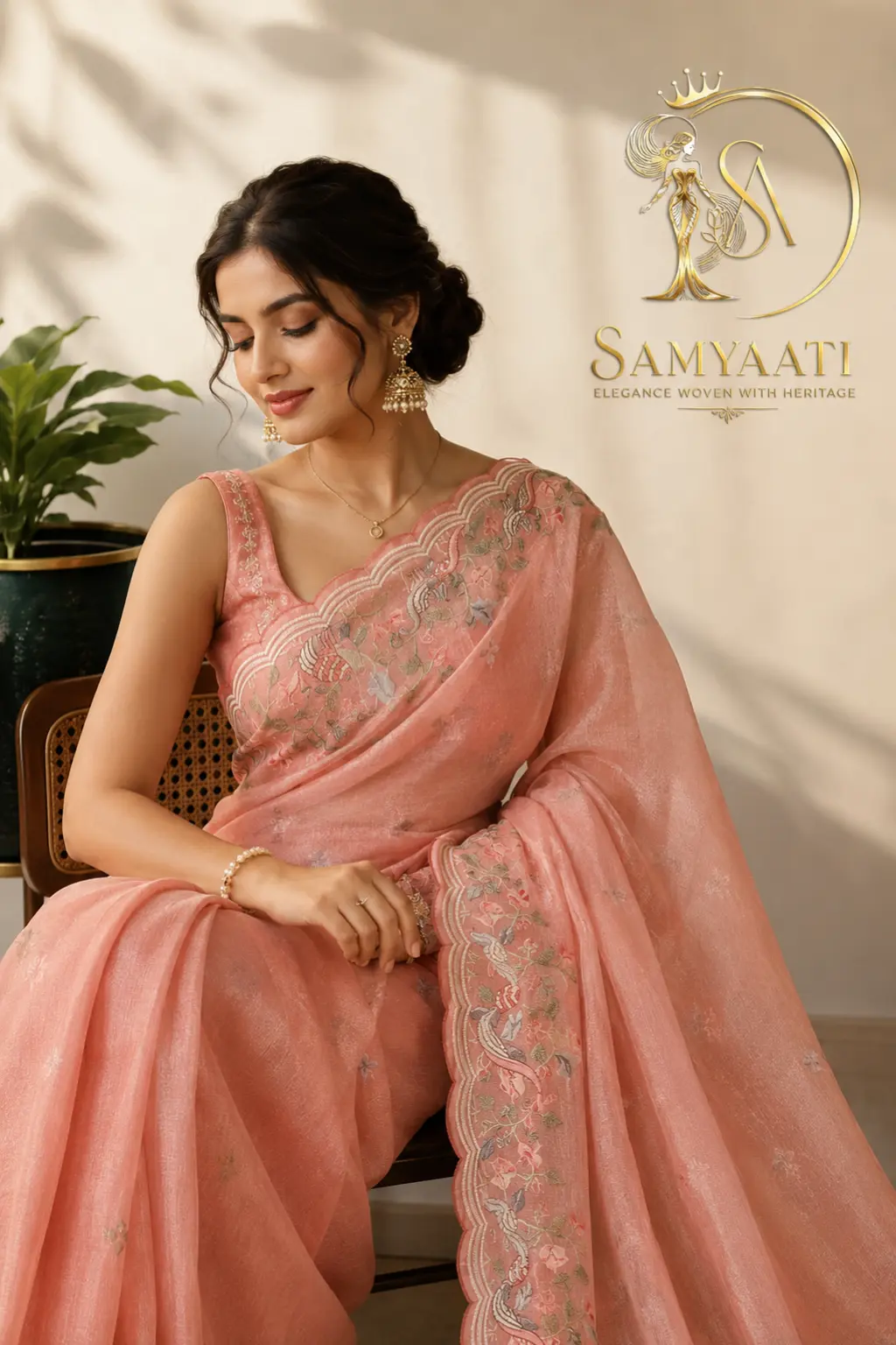 Pure Tissue Party ware saree